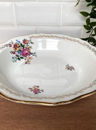 Plat creux légumier  en demi-porcelaine L'amandinoise