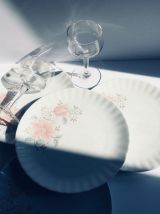 Très joli lot de 5 assiettes à dessert en porcelaine Vintage