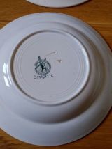 Assiettes creuses dépareillées Moulin des Loups et Hamage, l