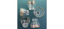 Lot de 5 verres à liseré doré vintage