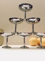 Lot de 6 jolies coupes à glaces en inox vintage