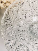 Superbe coupe à fruits vintage en verre épais moulé 