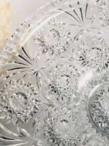 Superbe coupe à fruits vintage en verre épais moulé 