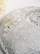 Superbe coupe à fruits vintage en verre épais moulé 