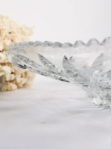 Superbe coupe à fruits vintage en verre épais moulé 