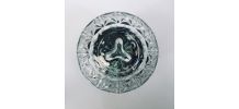 Sucrier, bonbonnière en verre de Reims transparent vintage