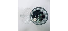 Sucrier, bonbonnière en verre de Reims transparent vintage
