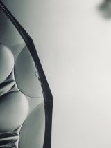 Sucrier, bonbonnière en verre de Reims transparent vintage