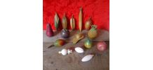 Ensemble de fruits et légumes en bois (Artisanat africain)