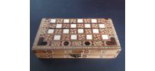 Jeu de dames et backgammon en bois &amp;amp; nacre de voyage