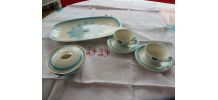 Service déjeuner Gien Fleur bleue vintage