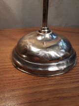 lampe laiton de bureau a balancier tulipe opalescente 1900  