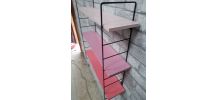 mini  etagere 3 tons  rose montants noire mat  51x50x13 cm  