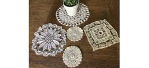 Lot de 5 napperons vintage