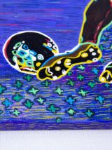 Peinture  acrylique pièce unique joueur de football.  