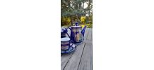 Théière et ses 5 tasses  bleues de Sèvres, porcelaine China