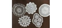 Lot de 5 napperons dentelle vintage