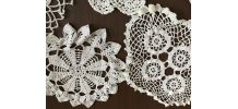 Lot de 5 napperons dentelle vintage