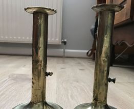 2 bougeoirs en laiton réglable