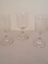 3 verres en cristal taillé (feuillage)