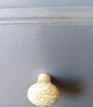 commode bleue patine