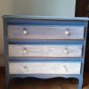 commode bleue patine