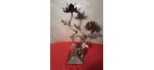 chandelier  en fer motif   fleural et pied  en fonte d acier