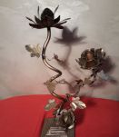 chandelier  en fer motif   fleural et pied  en fonte d acier