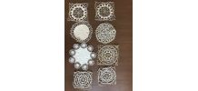 Ensemble de 8 petits napperons ecru