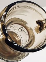 Grande et belle carafe en verre fumé Vintage