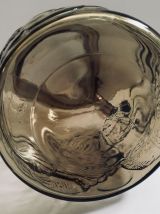 Grande et belle carafe en verre fumé Vintage