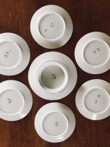 Superbe lot de 6 assiettes à dessert anciennes et leur plat 