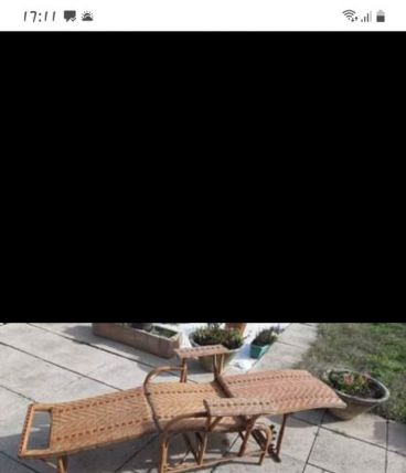 Chaise longue rotin