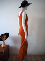 Combinaison pantalon pattes d'éléphant orange funky 70's