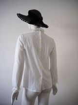 Chemisier col victorien froufrous dentelle rococo vintage 70