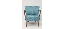 Fauteuil vintage année 50 restauré , tissu brodé