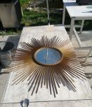 Grand miroir soleil chaty vallauris  signé