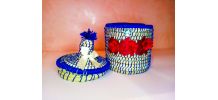 "corbeille"bleu decoratif |fait main berber azilal"panier"