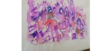 Dessin aquarellé sur papier Soirée Cabaret  - REJAS PABLO