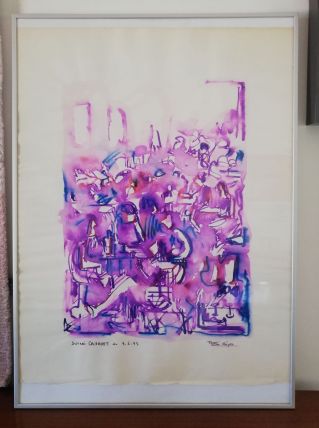 Encre sur papier Soirée Cabaret du 9-6-73 - REJAS PABLO
