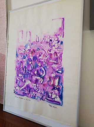 Encre sur papier Soirée Cabaret du 9-6-73 - REJAS PABLO