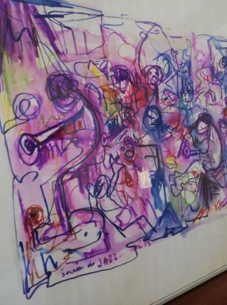 Encre sur papier Soirée Jazz du 9-6-73 - REJAS PABLO
