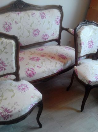 Salon Louis XV: canapé et 4 chaises