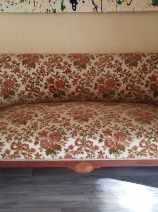 TRÈS JOLIE PETITE BANQUETTE "A L'ITALIENNE"  MARQUETERIE 
