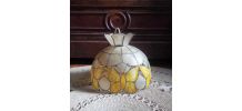 Suspension/lustre en nacre et en laiton 