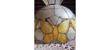 Suspension/lustre en nacre et en laiton 