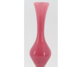 ancien vase en opaline rose et blanc