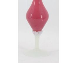ancien vase en opaline rose et blanc