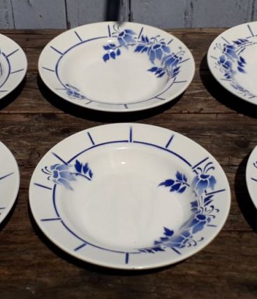 6 assiettes creuses hamage et moulin des loups