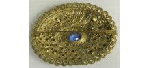 Broche vintage aux perles bleues